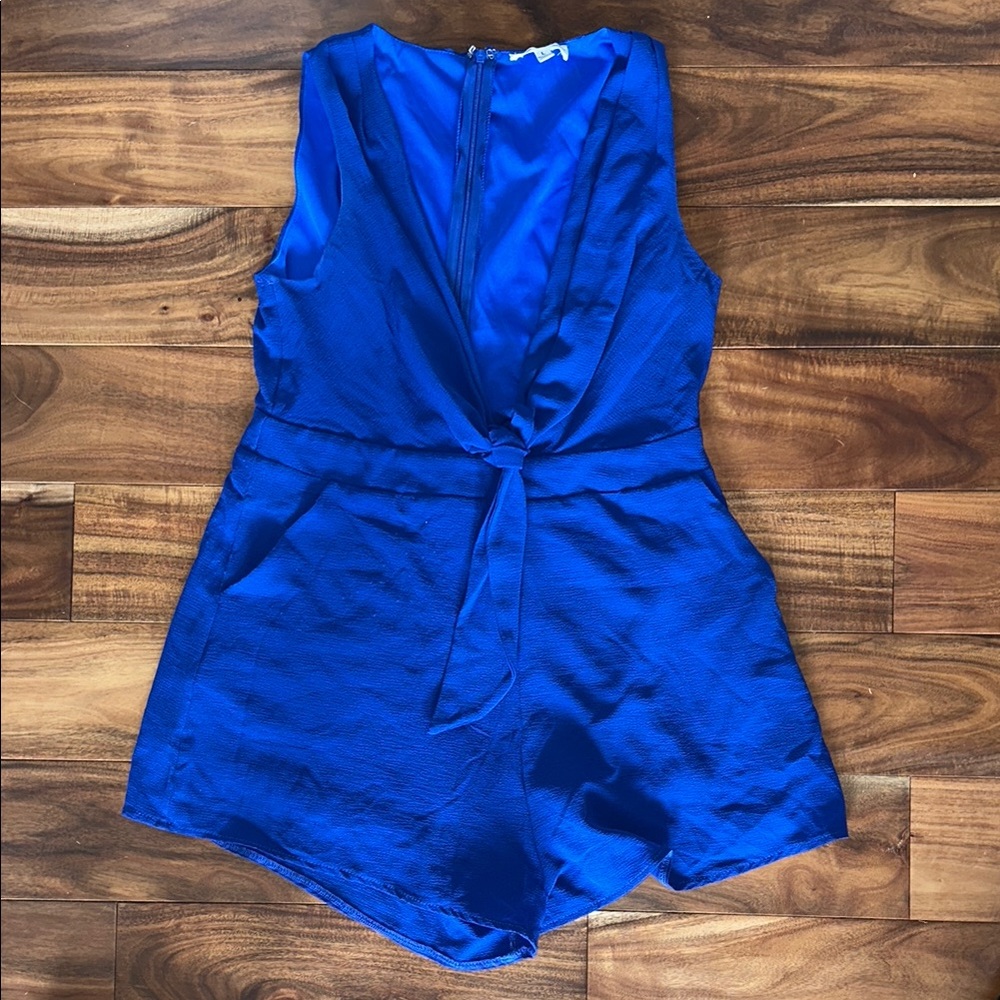 Blue Sleeveless Romper